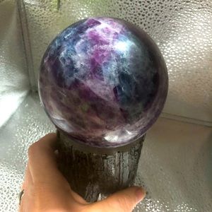3.11 lb rainbow fluorite sphere
